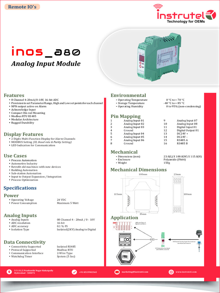 8-Channel Analog Input Module Specs | PDF | Analog To Digital Converter ...