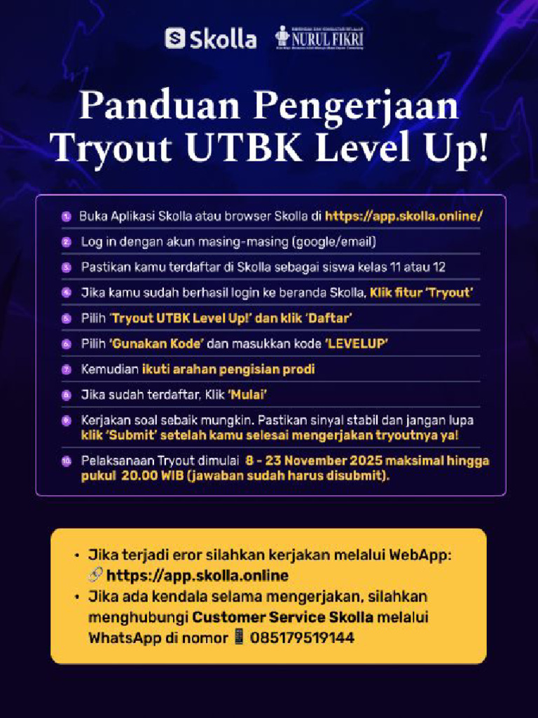Panduan Pengerjaan Tryout Utbk Level Up 1 Pdf