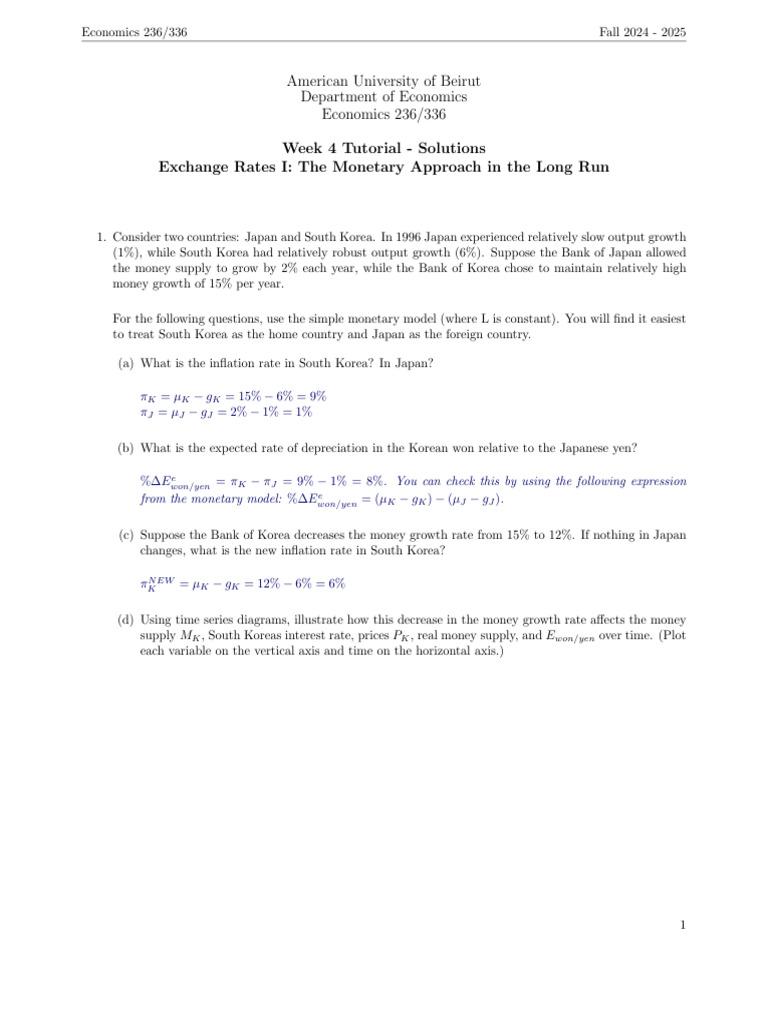Exchange Rates: Monetary Approach Analysis | PDF | Bank Of Korea ...