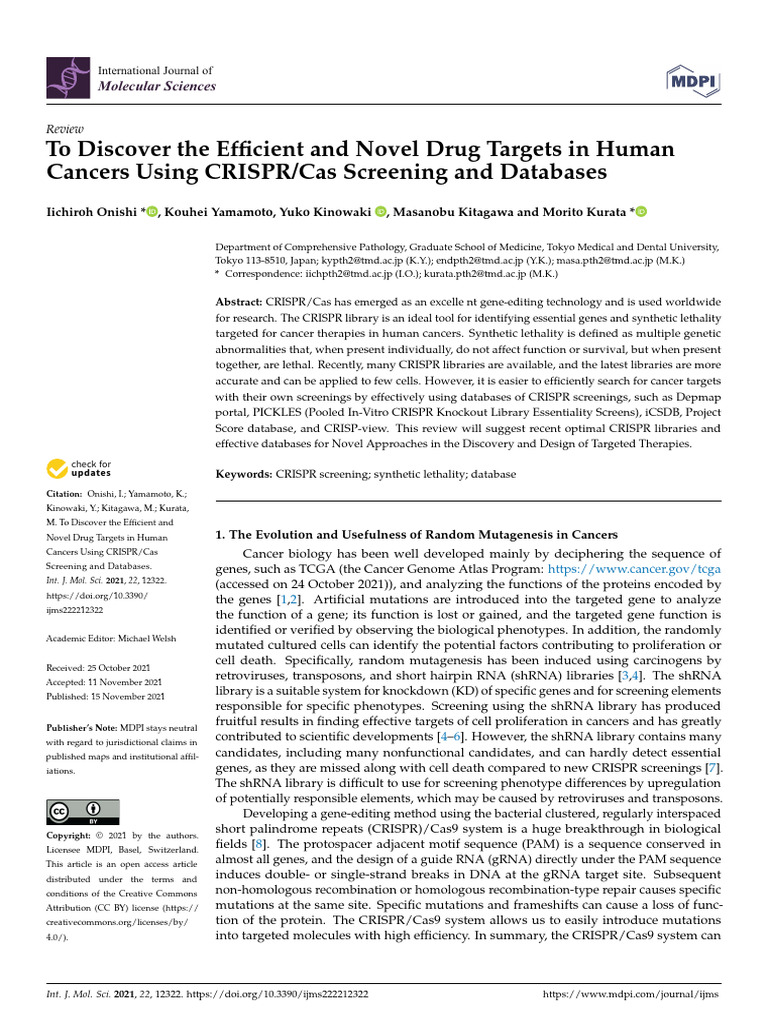 To Discover The Efficient and Novel Drug Targets in Human Cancers Using ...