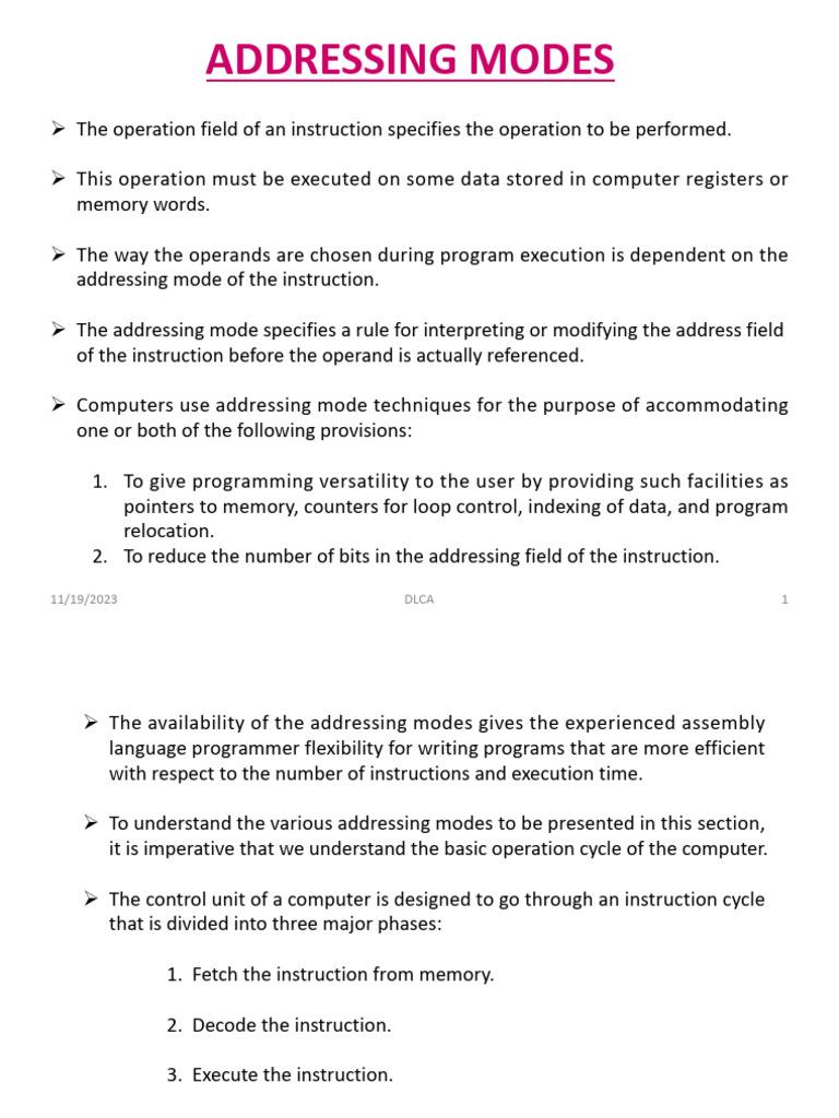 3.2 - Addressing Modes | PDF | Central Processing Unit | Integrated Circuit