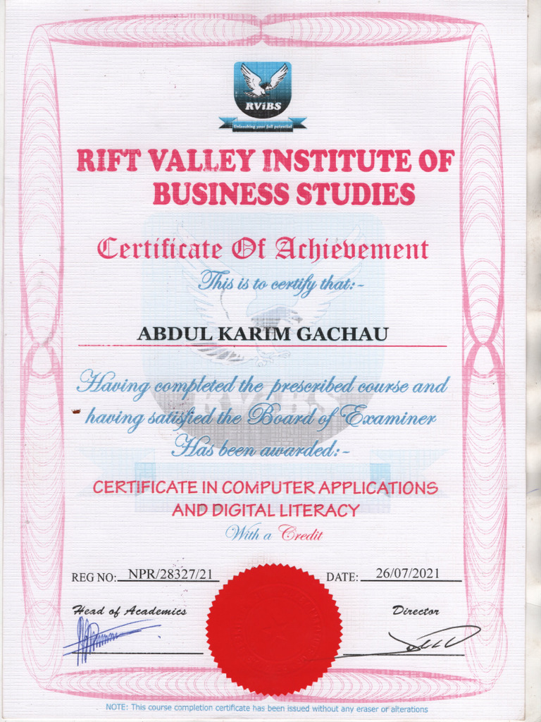 Computer Packages Certificate | PDF