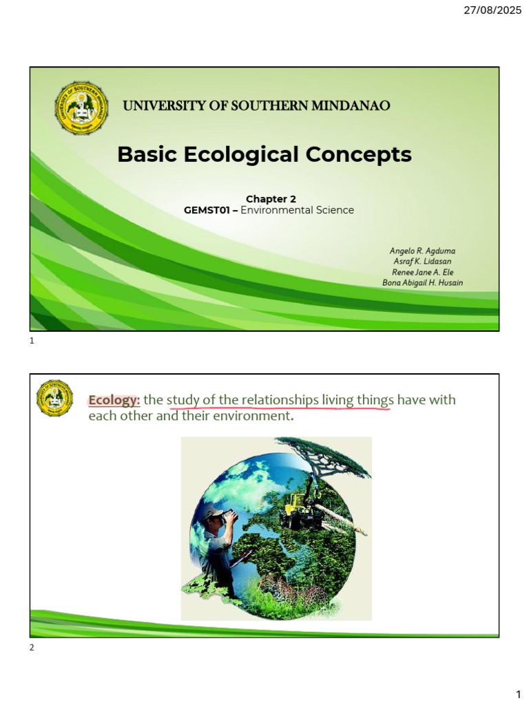 GEMST01 Chapter 2 Basic Ecological Concepts2 | PDF | Wetland | Mangrove