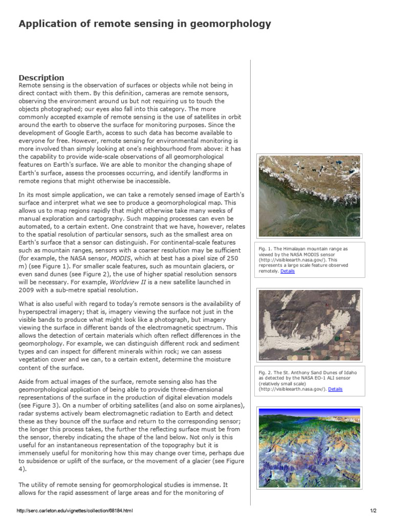 Remote Sensing in Geomorphology | PDF | Remote Sensing | Image Resolution