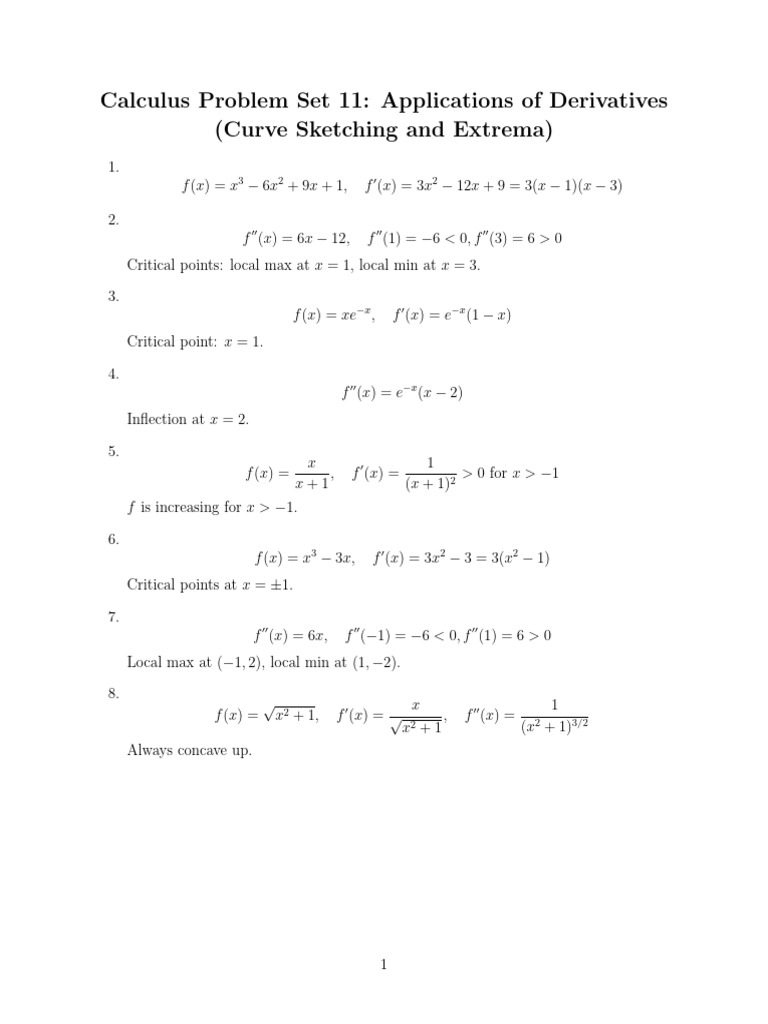 Derivative Applications in Calculus | PDF