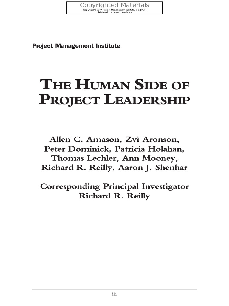 Human Aspects of Project Leadership | PDF | Leadership ...
