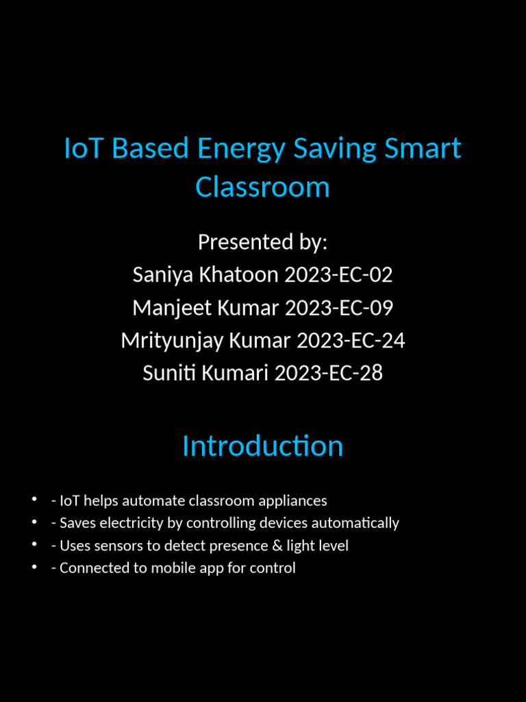 IoT Energy-Saving Smart Classroom System | PDF