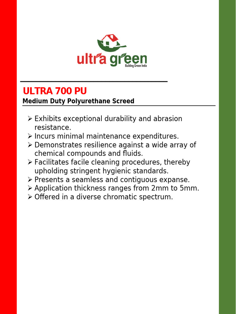ULTRA 700 PU Datasheet 2025 | PDF | Concrete | Materials