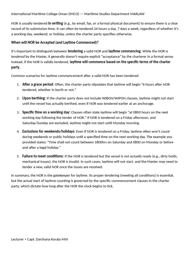 Laytime Calculation for M/V Paw Patrol | PDF | Shipping | Law Of The Sea