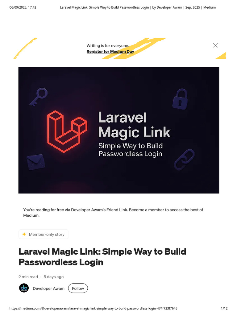 Laravel Magic Link Passwordless Login | PDF | Password | Login