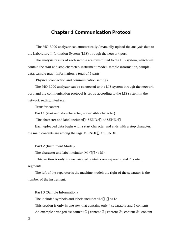 MQ-3000 Analyzer Communication Protocol | PDF | Information And ...