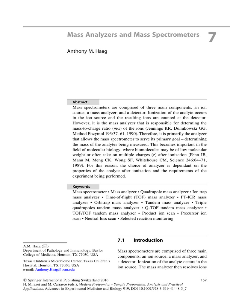 Mass Spectrometer Analyzers Explained | PDF | Mass Spectrometry | Time ...