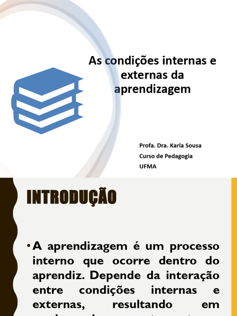 Condicoes_Interna e externas _da_Aprendizagem_ | PDF | Aprendizado ...