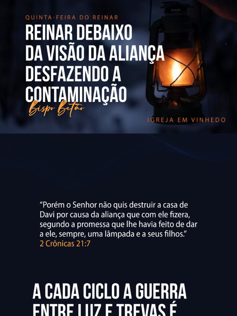 REINAR DEBAIXO DA VISÃO DA ALIANÇA DESFAZENDO CONTAMINAÇÃO - LÃMPADA ...