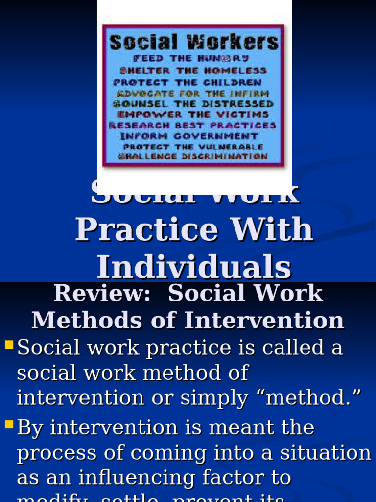 Social Work Methods of Intervention | PDF | Social Work | Psychology