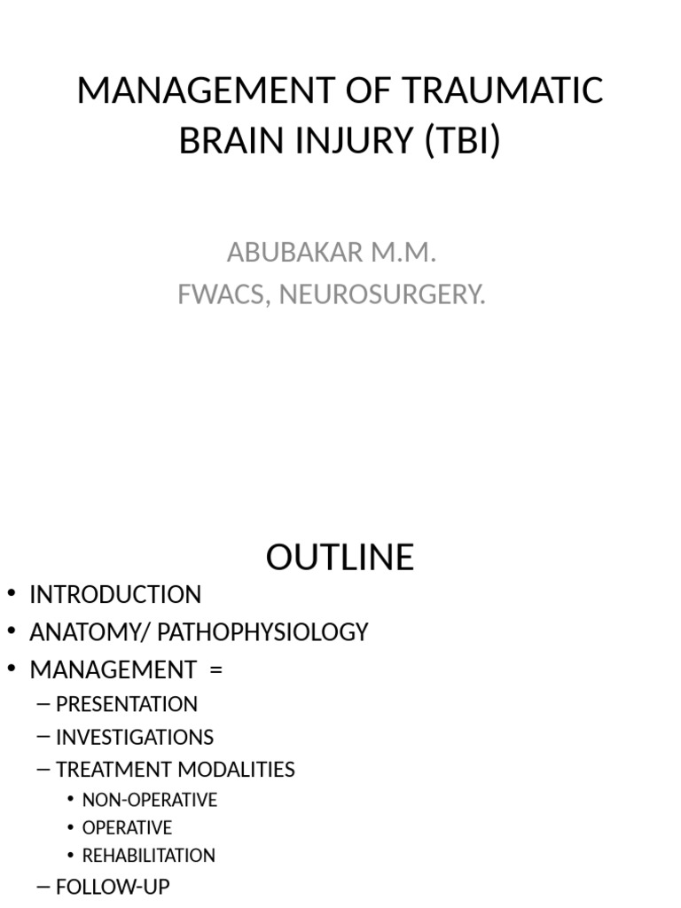Traumatic Brain Injury Management Guide | PDF | Traumatic Brain Injury ...