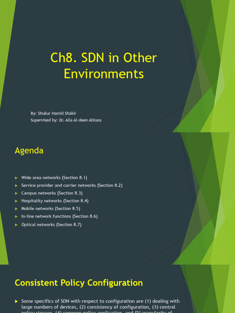 SDN Applications in Diverse Networks | PDF | Computer Network | Networking