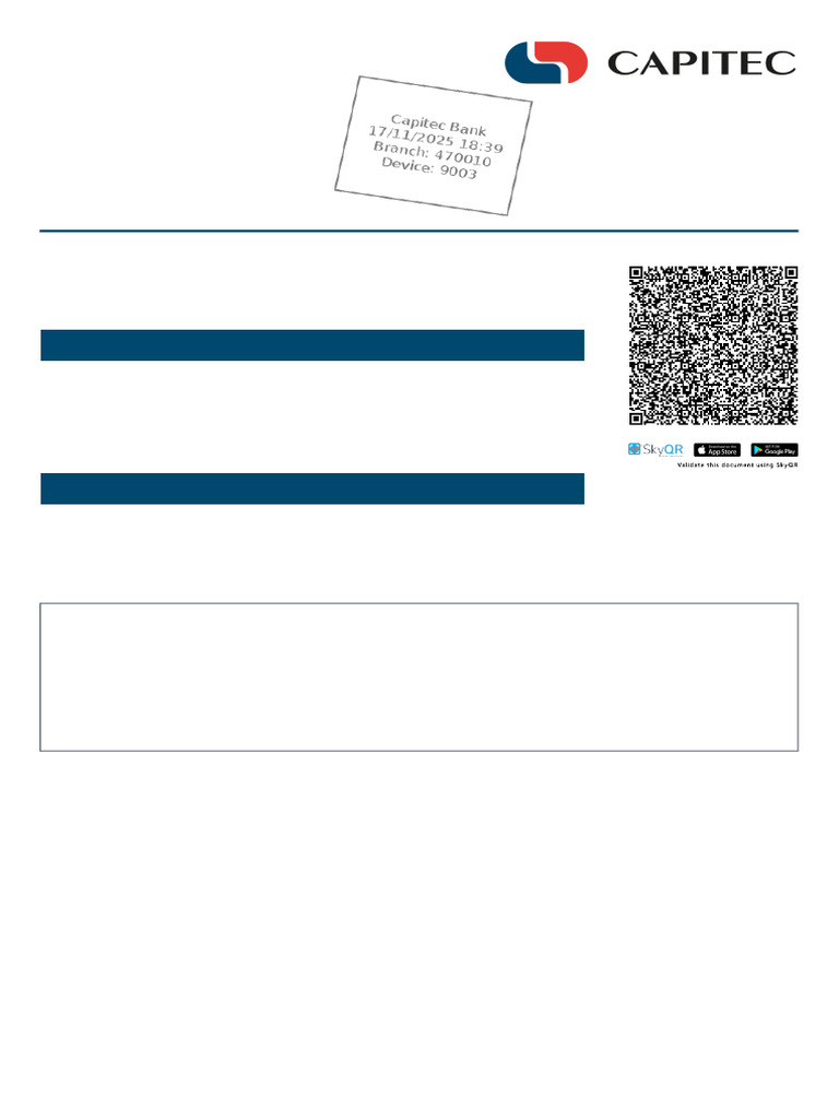 Capitec Bank Payment Notification Details | PDF