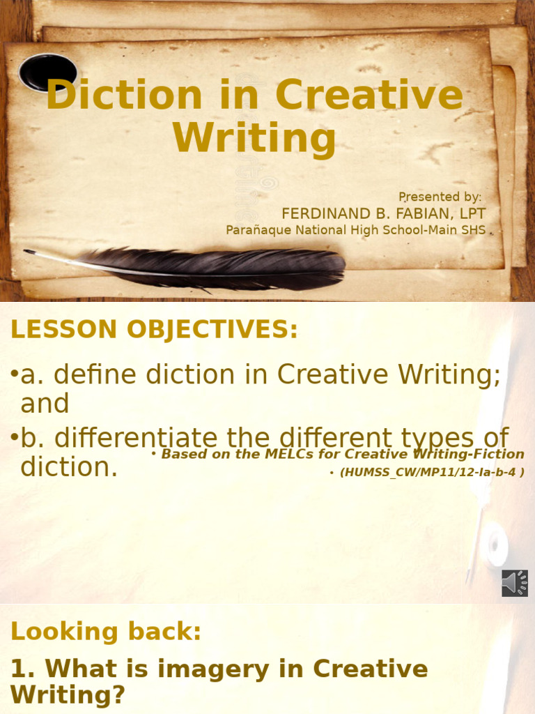 Understanding Diction in Creative Writing | PDF | Poetry | Slang