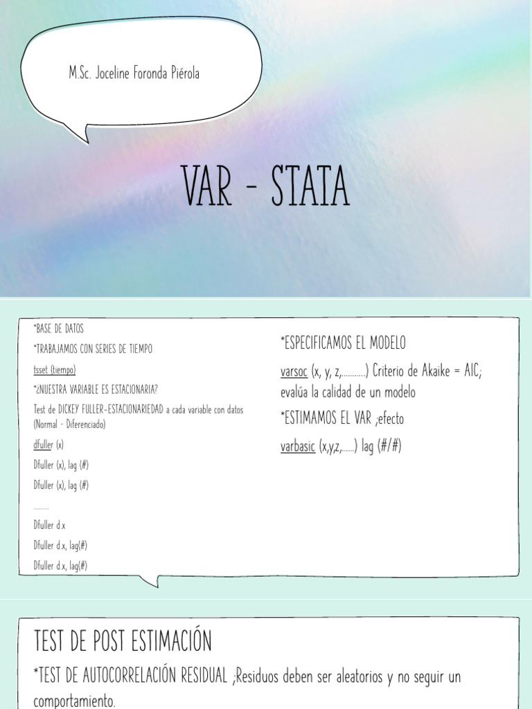 Análisis VAR en STATA: Guía Completa | PDF