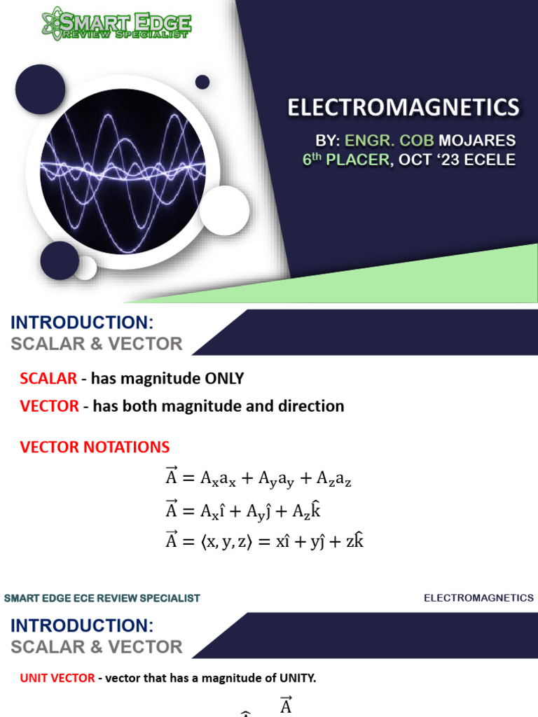 Electromagnetics: Scalars and Vectors Guide | PDF | Euclidean Vector ...