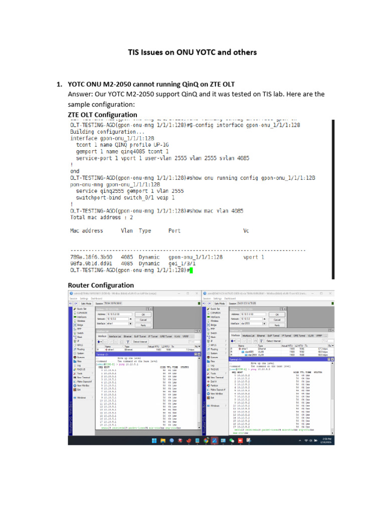 TIS Issues and Resolutions for YOTC ONU | PDF | Computer Science ...