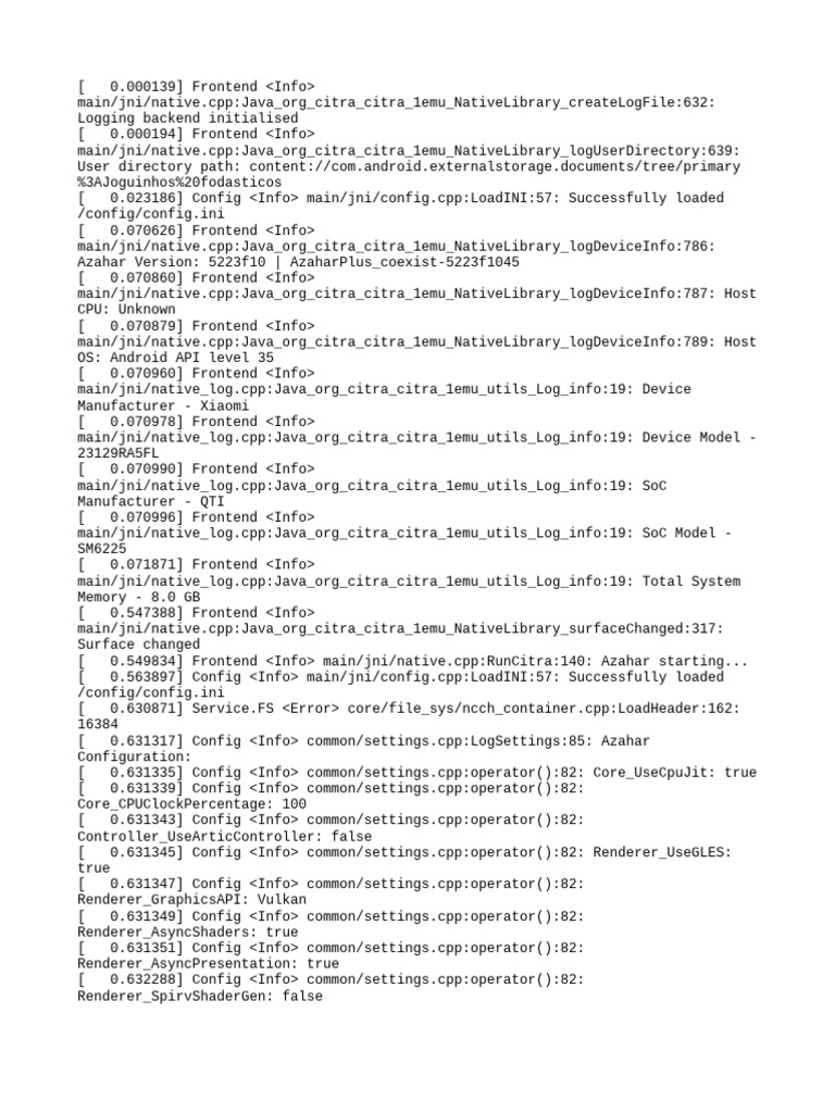 Citra Emulator Log Analysis for Android | PDF | Computing | Computer ...