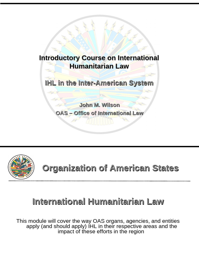 OAS Role in International Humanitarian Law | PDF | International ...