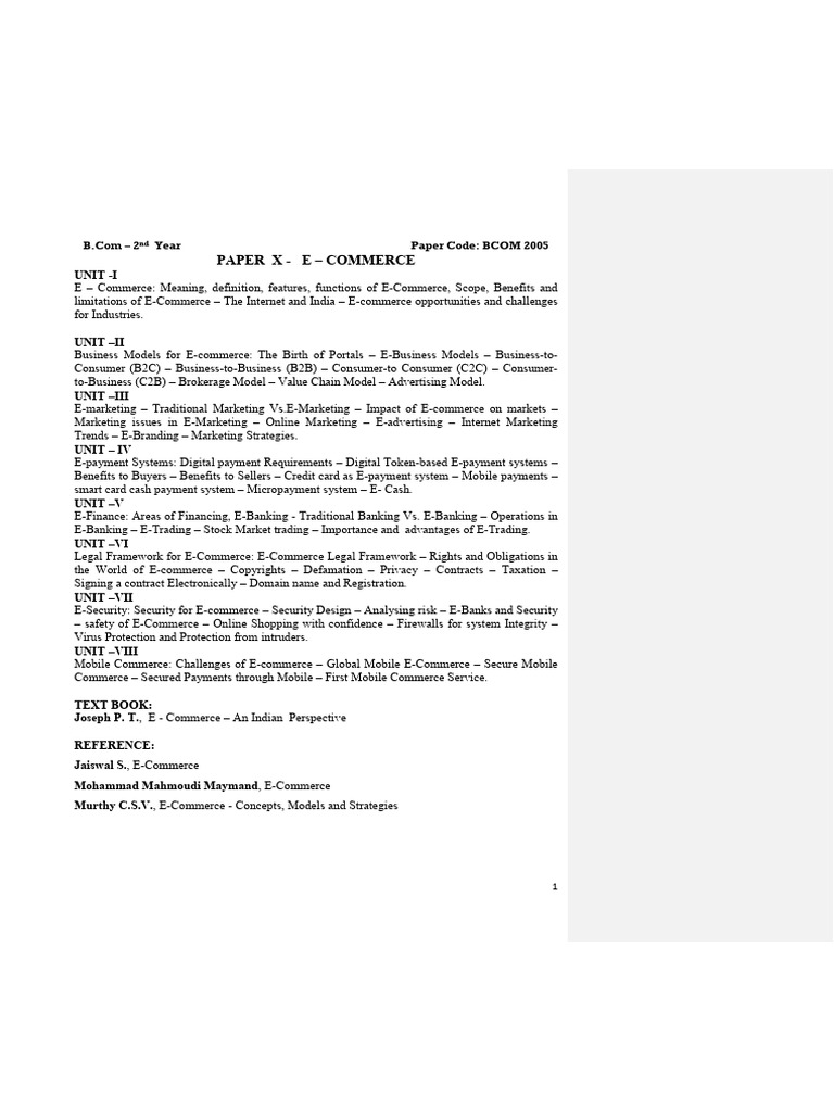E - Commerce PDF | PDF | E Commerce | Internet