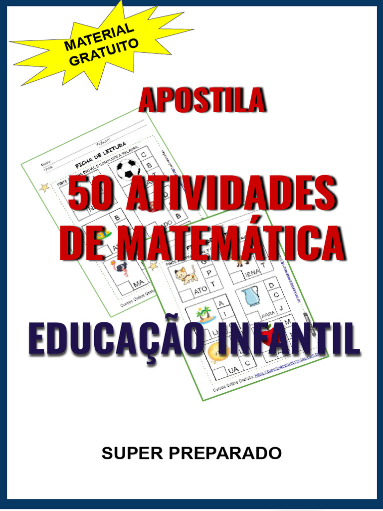 83. APOSTILA DE 50 ATIVIDADES DE MATEMÁTICA - Educação Infantil | PDF ...