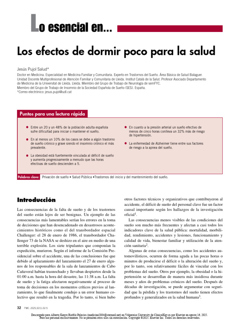 Efectos de la falta de sueño en la salud | PDF | Hipertensión | Dormir