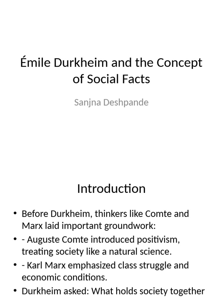 Understanding Durkheim's Social Facts | PDF | Émile Durkheim | Sociology