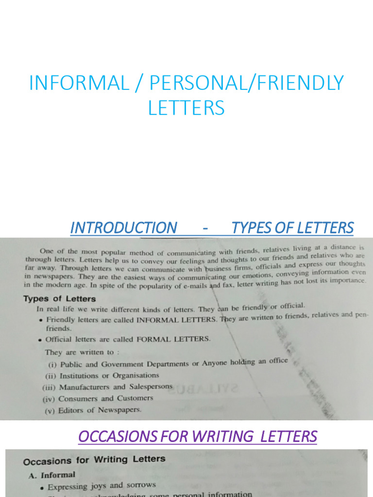 Guide to Writing Informal Letters | PDF