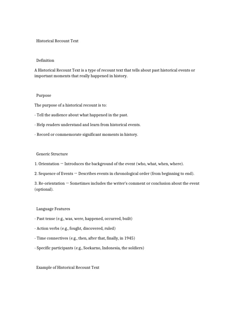 Historical Recount Text-1 | PDF