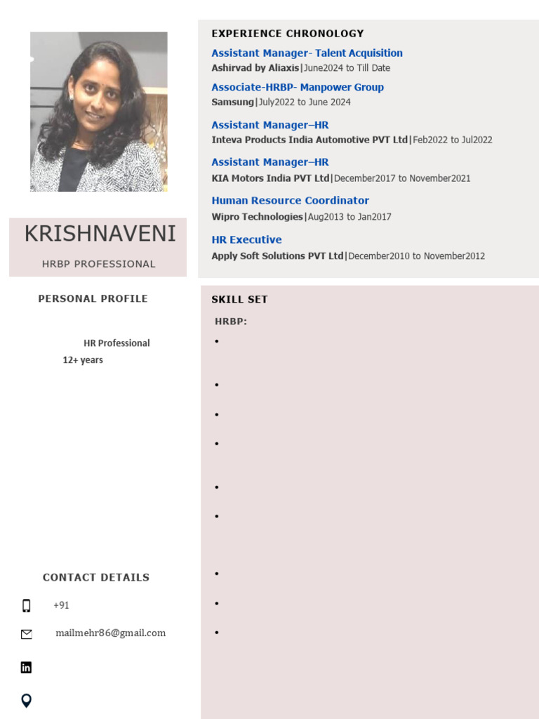 HR Professional with 12+ Years Experience | PDF | Human Resource ...