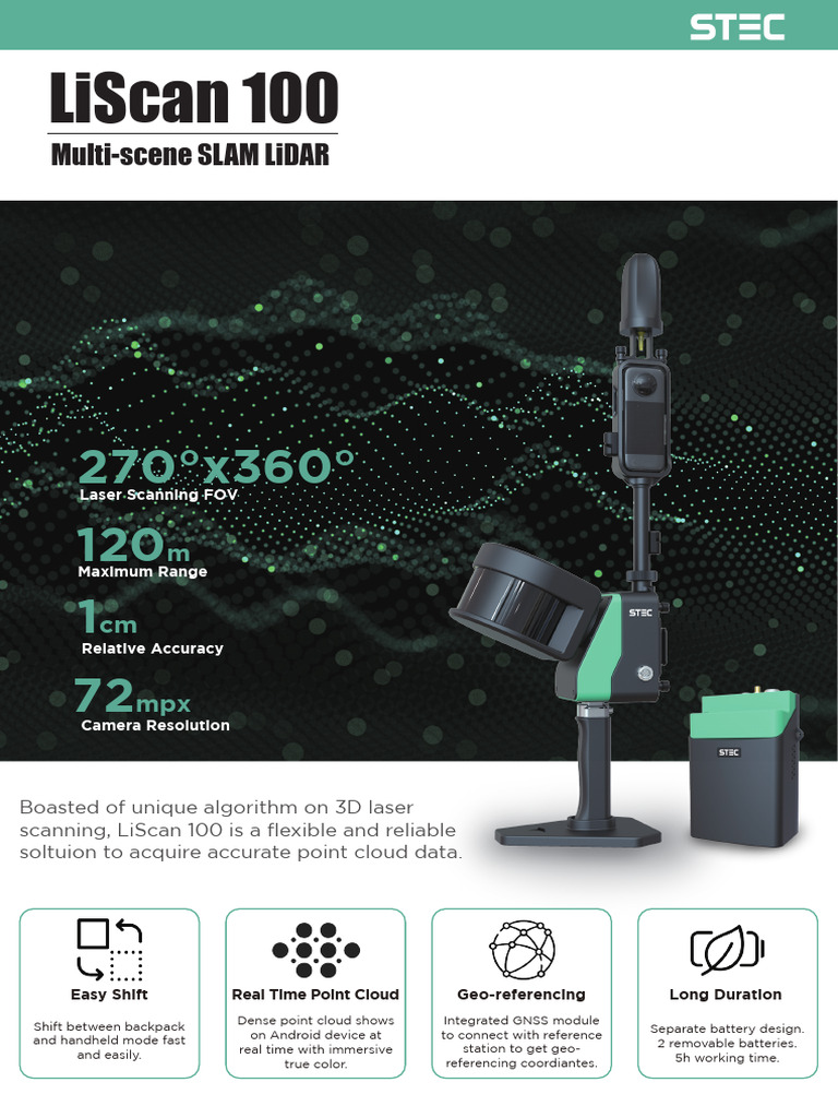 LiScan 100: Advanced Multi-Scene SLAM LiDAR | PDF | Lidar | Electronics