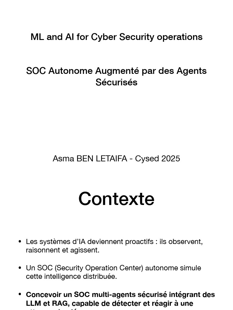 Mini SOC Autonome avec IA et Agents | PDF | Intelligence artificielle ...