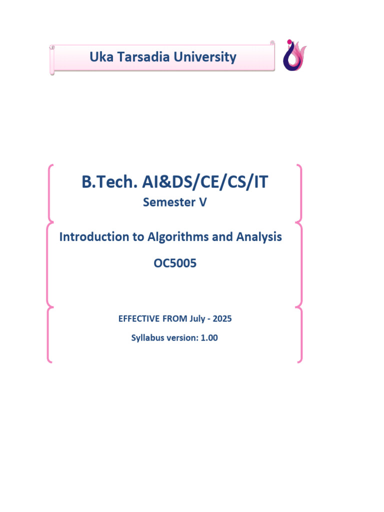 Introduction to Algorithms Syllabus | PDF | Engineering | Computational ...