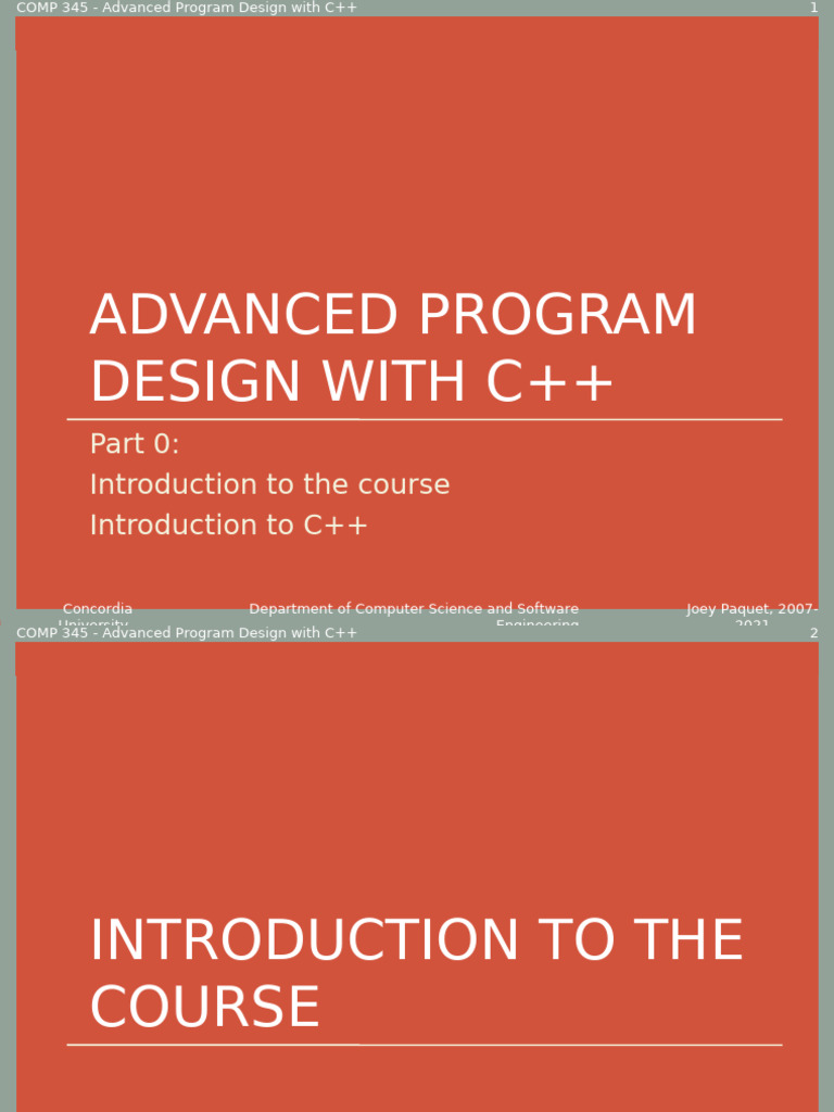 Advanced C++ Program Design Course | PDF | C++ | Method (Computer ...