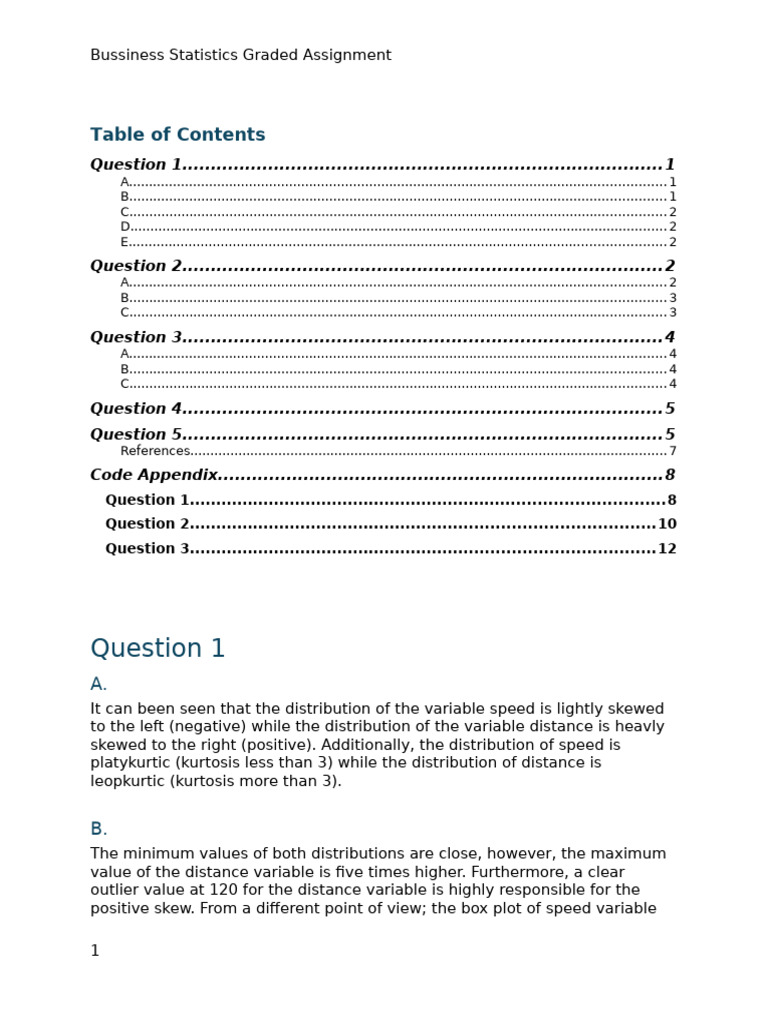 Business Statistics Assignment Analysis | PDF | Dependent And ...