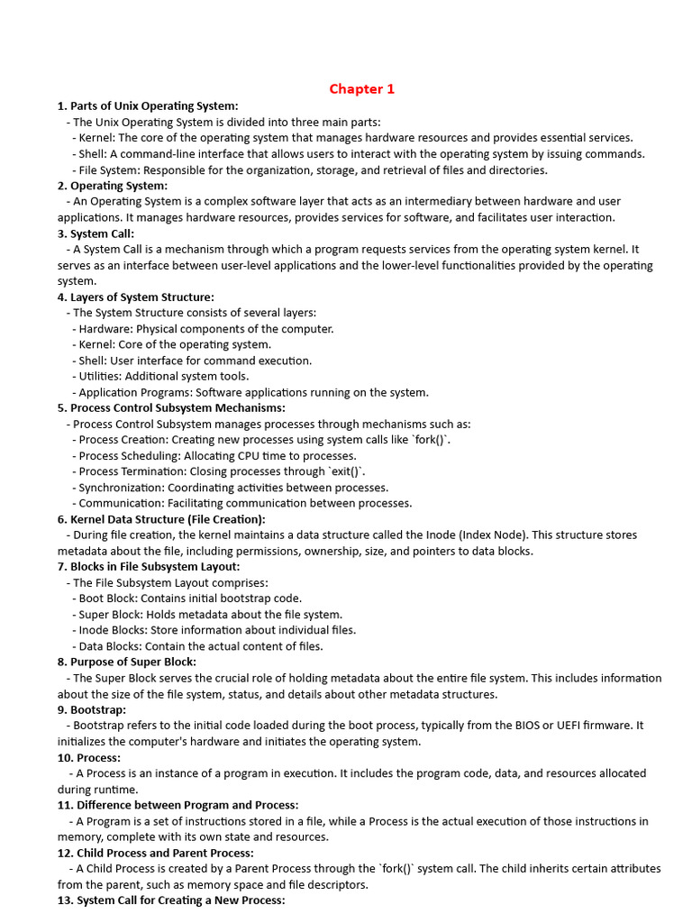 Understanding Unix Operating System Components | PDF | Process ...