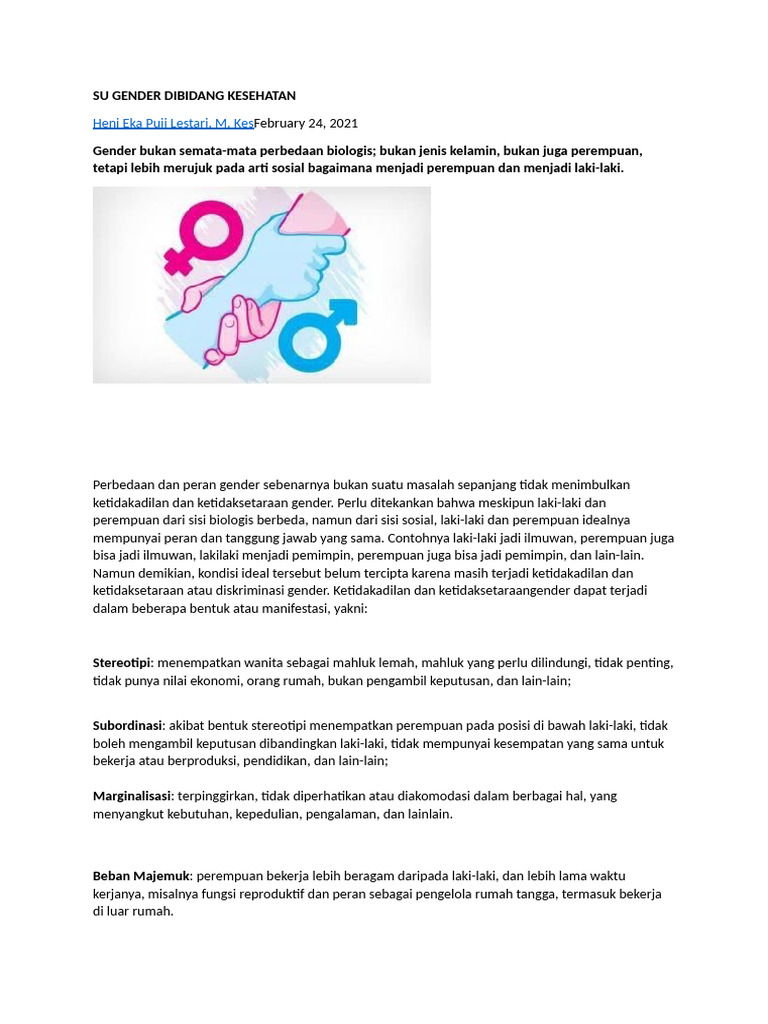Isu Gender dalam Kesehatan dan Dampaknya | PDF