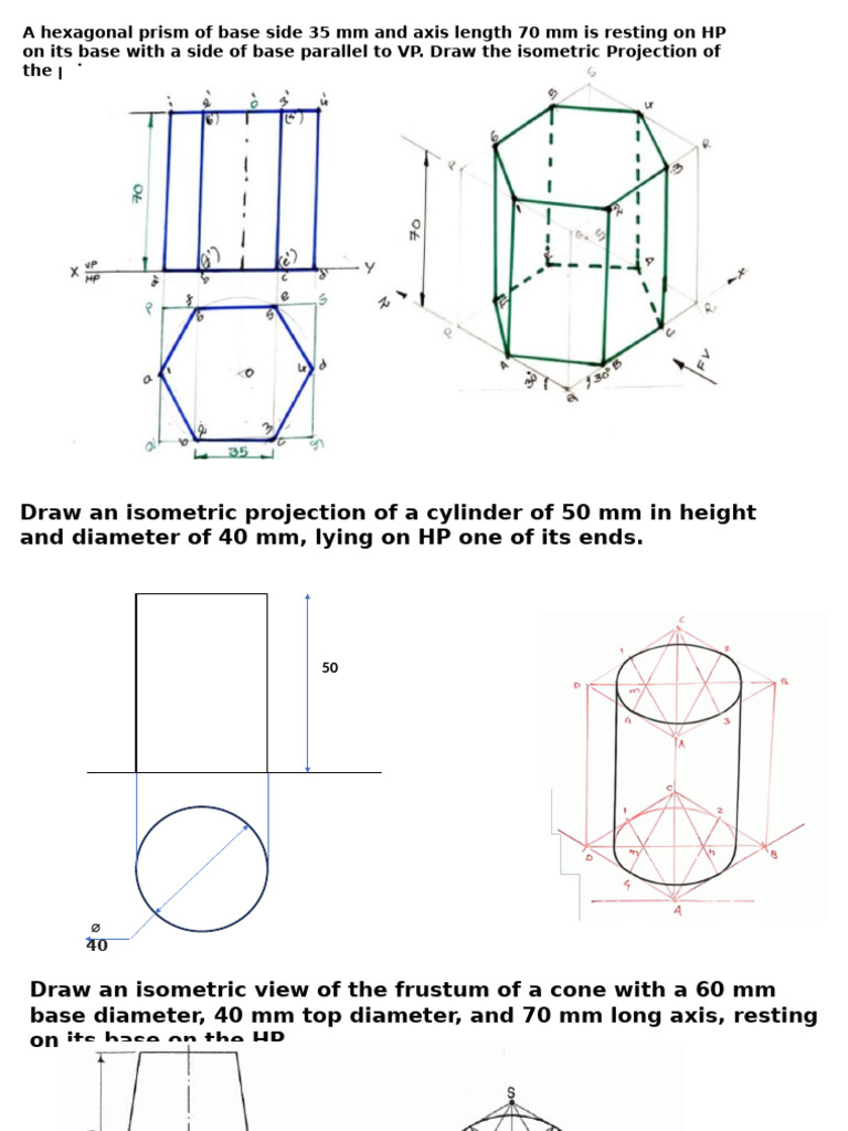 Isometric Projections of 3D Shapes | PDF