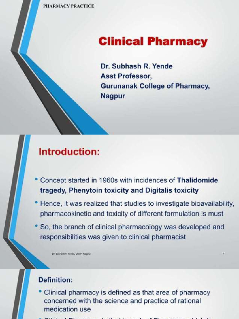 Clinical Pharmacy | PDF