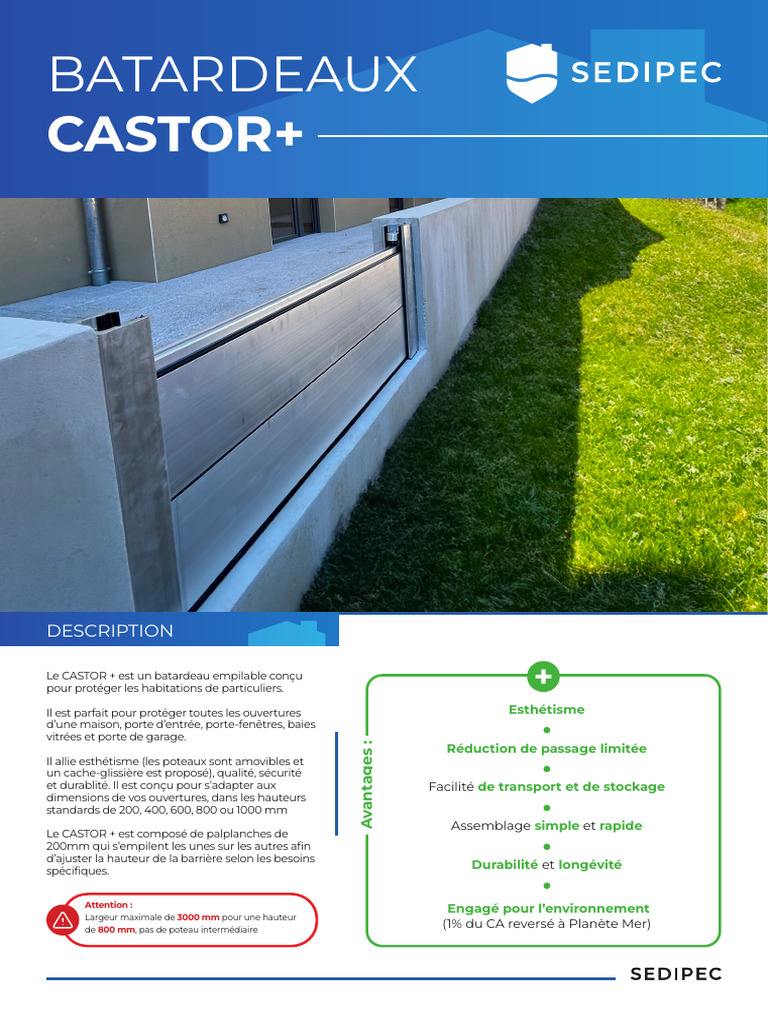 Batardeau CASTOR+ : Protection Inondation | PDF