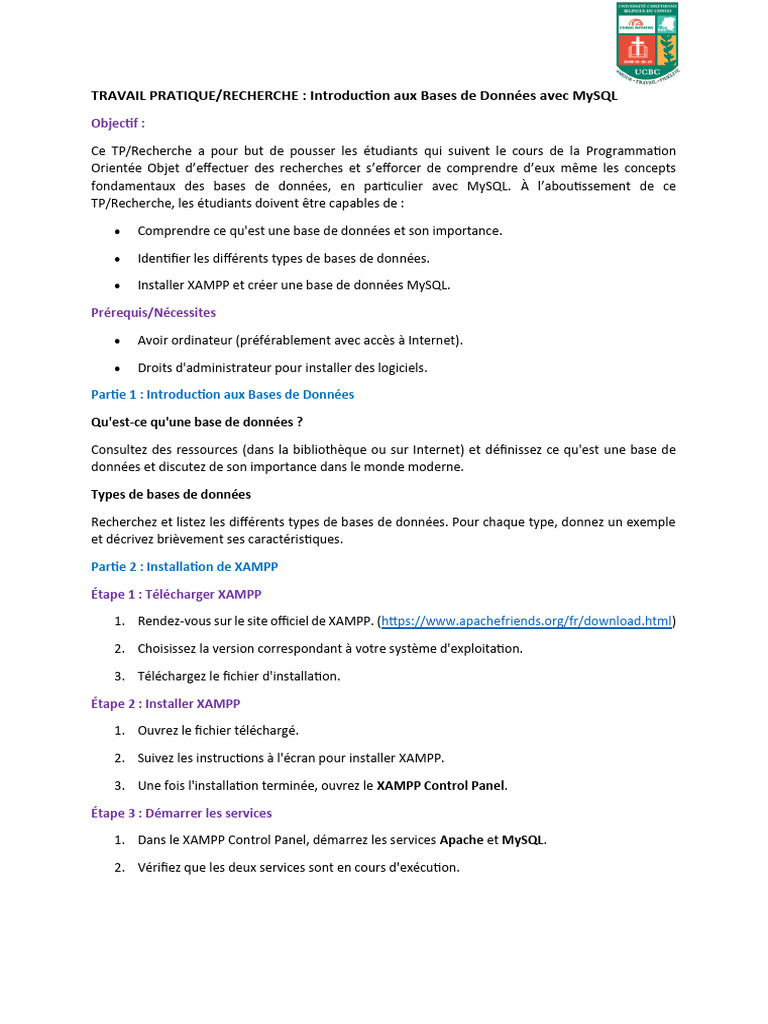 Introduction à MySQL et Bases de Données | PDF | Bases de données | MySQL