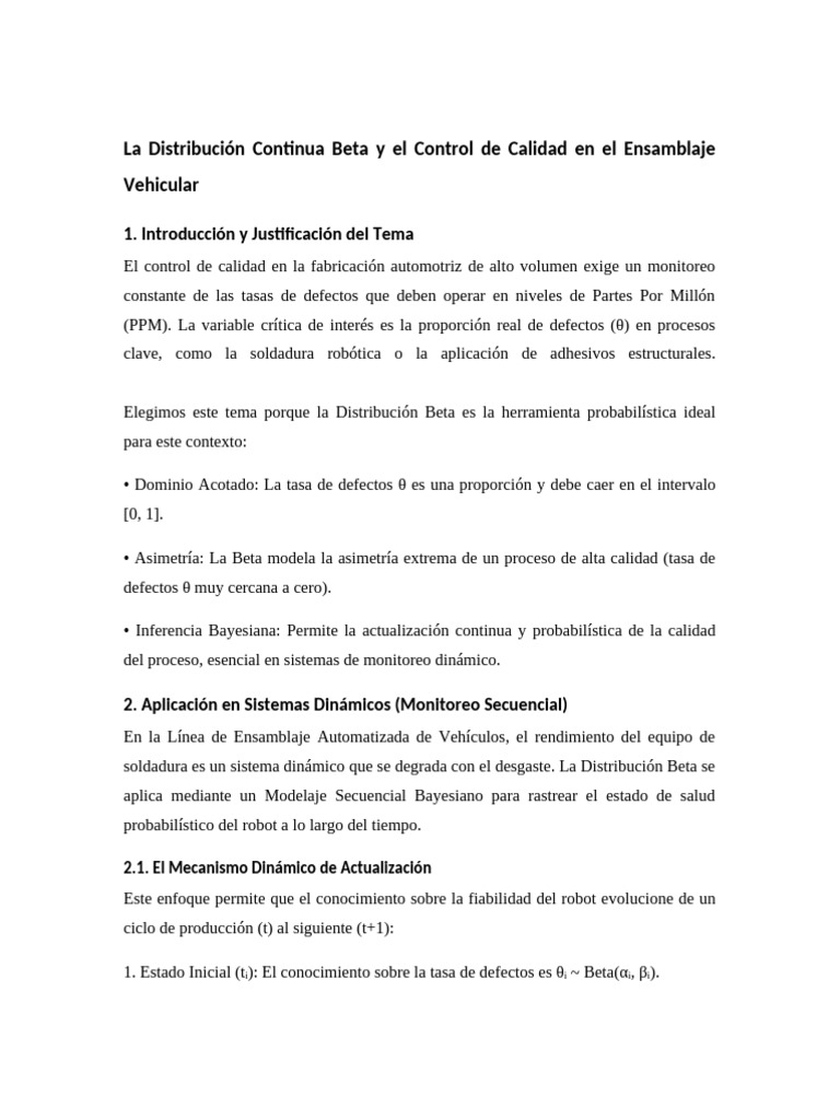 Distribucion Beta Control Calidad | PDF | Ingeniería de confiabilidad ...