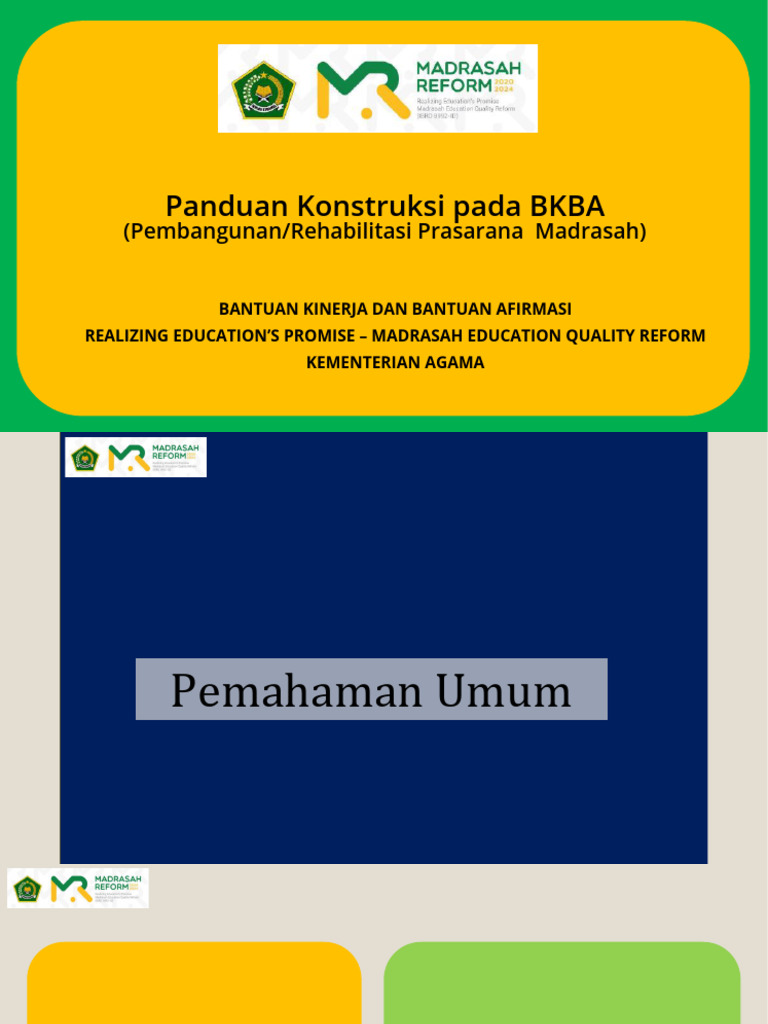 Panduan Rehabilitasi Madrasah BKBA | PDF
