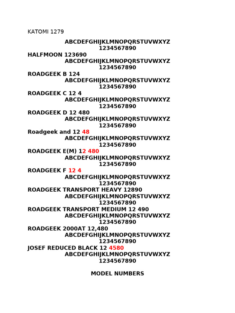 Roadgeek Model and Serial Numbers Guide | PDF