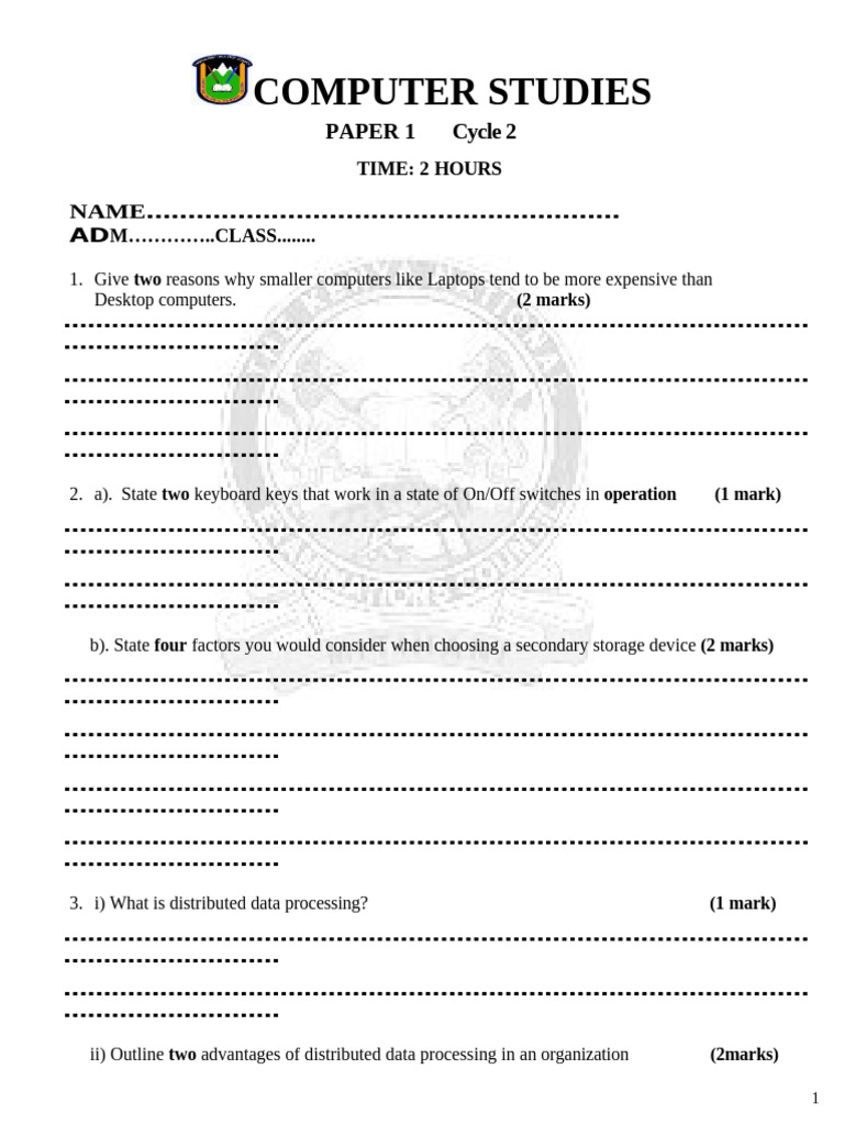 Computer Studies Cycle 2 | PDF | Computer Engineering | Computing